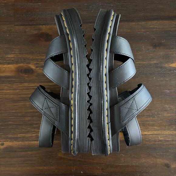 DR. MARTENS | VOSS II Black Leather Strap Sandals Sz 9 - Picture 2 of 6